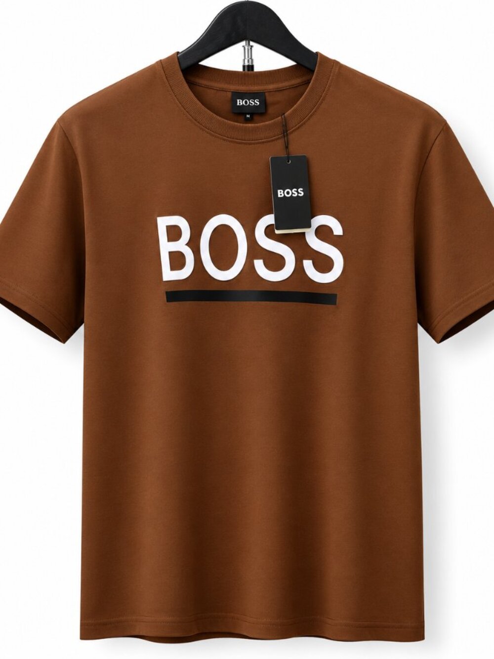 BOSS Men’s Brown Logo T-Shirt Short Sleeve Crew Neck NWT